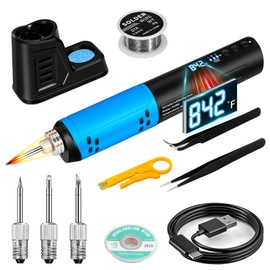 YesRight Soldering Iron Kit, Portable Soldering Gun with LED Digital Display, 392-842°F Adjustable Temperature Cordless Soldering Iron Pen Tool with 3 Soldering Tips for Precision Repair DIY