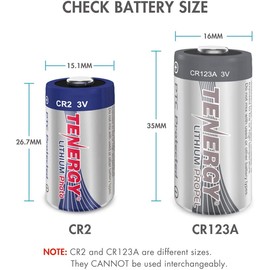 Tenergy Propel CR2 Photo Lithium Battery with PTC Protected