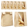 50PCS Bread Bag Kraft Paper Transparent Window Baked Food Packaging