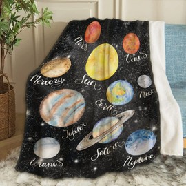 ARTBLANKET Planets Throw Blanket Fannel Fleece Super Soft Funny Blanket Travel Throw Blanket for Bed Couch Sofa 40 x 50 Inch for Kid
