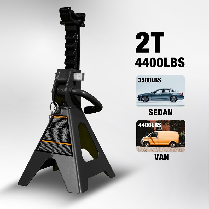 YELLOW JACKET Jack Stands 2 Ton with Double Locking for