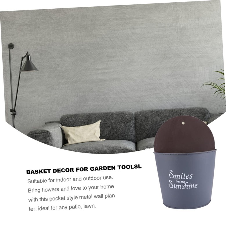 KONTONTY Iron Wall Pocket Planter Half Round Hanging Planters for