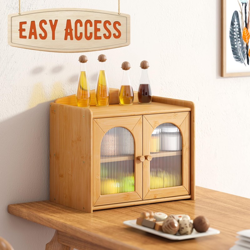 GHWIE Bread Box for Kitchen Countertop Large Bread Box Farmhouse