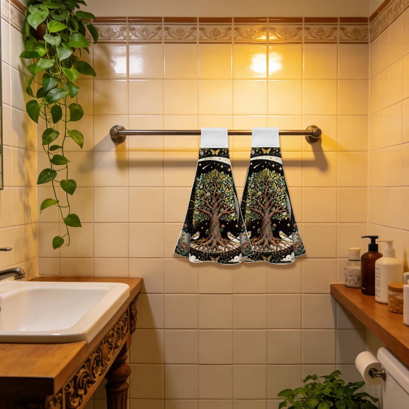 CUTHOLLOW 2 Pcs Moon and Tree of Life Hanging Kitchen