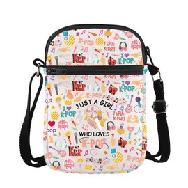 BDPWSS K-Pop Crossbody Bag K-Pop Singer Merchandise Just A Girl Who Loves K-Pop Handbag K-Pops Music Fan K-Pops Team Gifts (Loves K-Pop CGCA)
