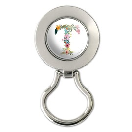 Letter T Floral Monogram Initial Magnetic Metal Eyeglass ID Badge Holder