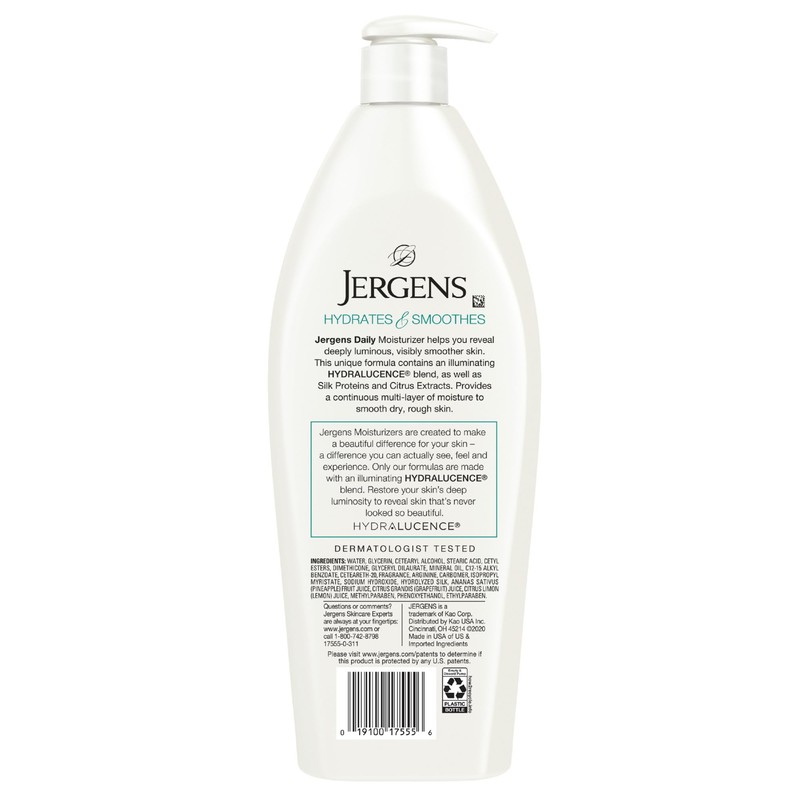 Jergens Daily Moisture Dry Skin Moisturizer, Hand and Body Lotion,
