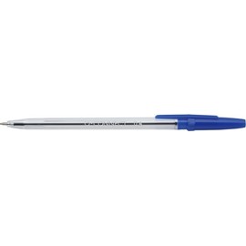 Q-CONNECT Classic Ballpoint Pens, Blue, Line Width 0.5 mm, Lightfast Ink, Pack of 50, for Office, Home and School