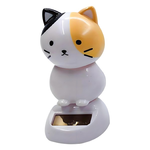 Solar Dancing Cat Figure, Wobble Bobblehead Ornament for Car Dashboard