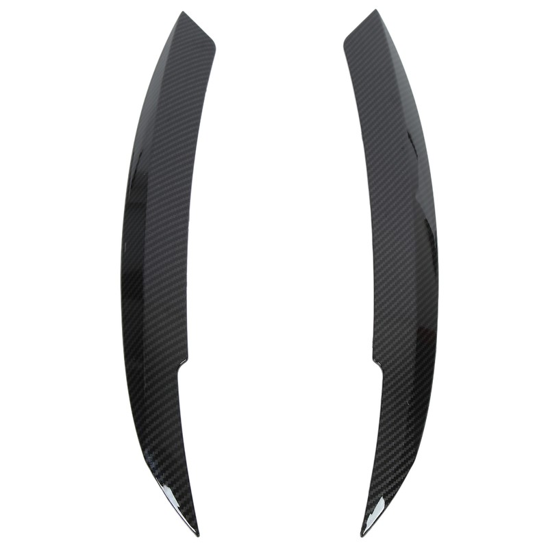 2PCS Car Headlight Eyebrows Carbon Fiber Style Left Right Replacement