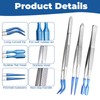 3 PCS Tweezers with Rubber Tips PVC Coated Set Precision