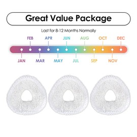 (3 Pieces) Freo Z Ultra Replacement Mop Pads Compatible with Narwal Freo X Ultra/Freo X Plus/Freo/Freo Pro X Ultra/ Z10/ T10/ J3/ J4/ J5/ R10 Robot Vacuum, Washable Mop Cloths, Mopping Pad