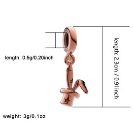 Manyilus New Rabbit Charm Magic Hat Charms Pendant Beads 925 Sterling Silver Suitable for Bracelet & Necklaces，Also Cat Butterfly, Dragonfly, Chameleon, Animal beads Charms.Jewelry Gift for Women.