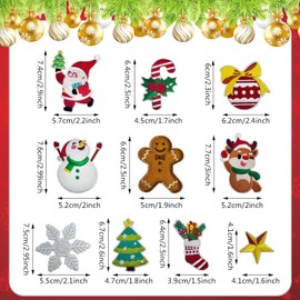 Patches Christmas Decoration, Pack of 10 Embroidered Patches Christmas, Santa Appliques, Patches Children Christmas, for Backpacks, Clothing, Jeans
