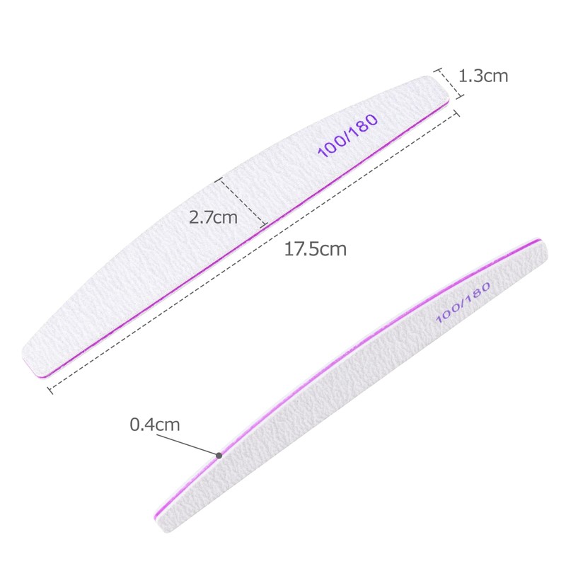 Pack of 24 Professional Nail Files, 100/180 Grit Nail Files