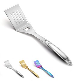 Evanda BBQ Spatula, Stainless Steel Pancake Turner, Handle Heat Resistant and No Melt, Great for Outdoor BBQ, Teppanyaki, Camping