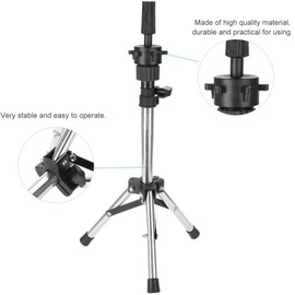 Semme Soporte para trípode Ajustable de maniquí de Cabello Profesional, Ideal para Entrenamiento de peluquería y exhibición de Pelucas, Color Plata