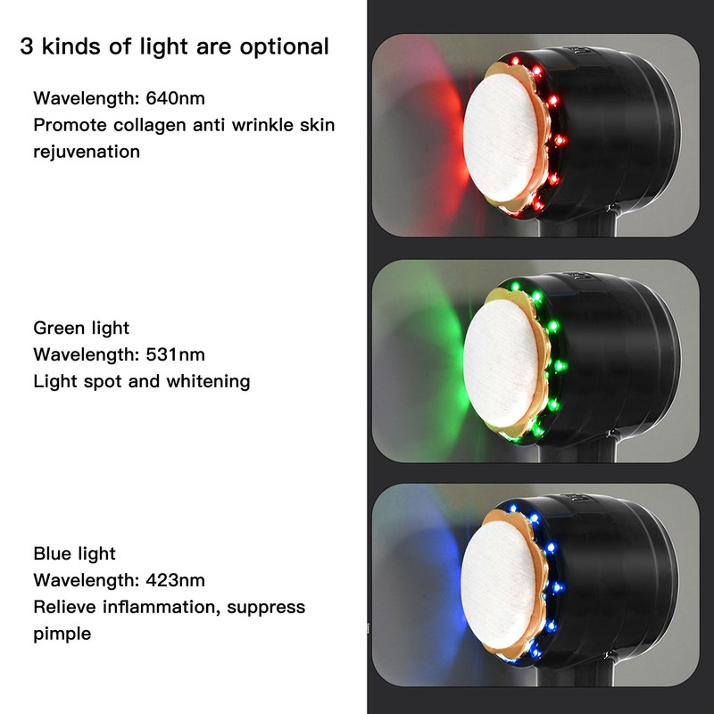 Hot Cold Hammer 3 LED Light Beauty Instrument Vibrating Skin