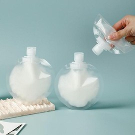 Round plastic pouch portioning container 100ml / 원형 비닐팩 파우치 소분 용기 100ml