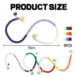 Smavles Katzenminze Spielzeug, 3 Stück Katze Seil Spielzeug, Katzenbeißseil, Kauspielzeug Katze Beißseil, Interaktives Katzenspielzeug für Katzen Zahnpflege und Gegen Mundgeruch(Mehrfarbiger)