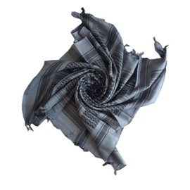 MILSPEC SURPLUS 100% Cotton Grey and Black Shemagh Scarf Arab Keffiyeh Military Desert Head Neck Wrap R.R.P. £11.99