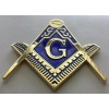 Freemason Masonic cut-out car emblem in gold