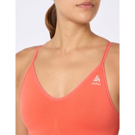 Odlo Women's Seamless Soft Sports Bra, Living Coral - Grey Melange