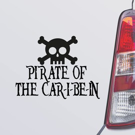 Custom Brother - Pirate of The CAR I BE in Pirate Black Color Car Laptop Wall Bumper Decal Sticker, DesR55