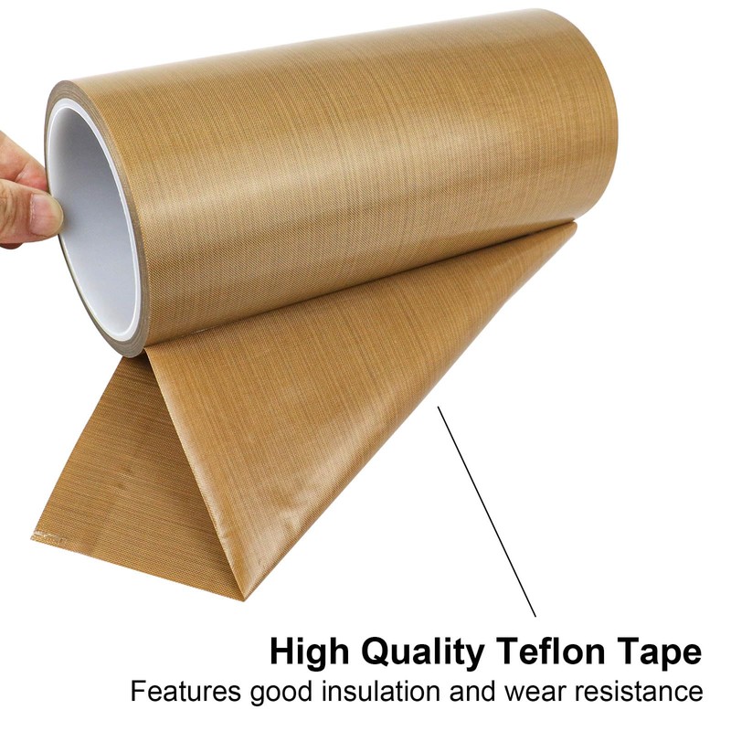 BOMEI PACK PTFE Glass Cloth Tape, 1 Pack 10 "x