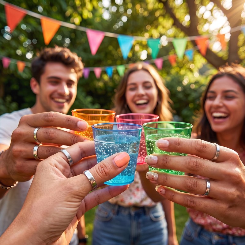 50 Pack 1oz Neon Plastic Shot Cups - Vibrant Party