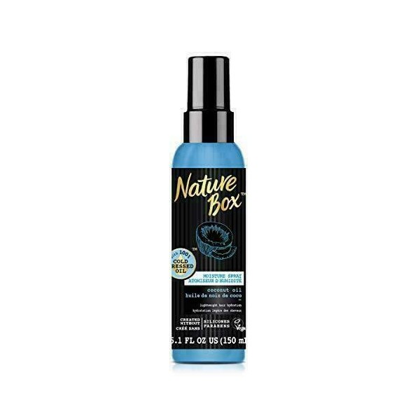 Nature Box Hair Moisture Spray - for Lightweight Hydration, with 100% Cold Pressed Coconut Oil, 5.1 Ounce