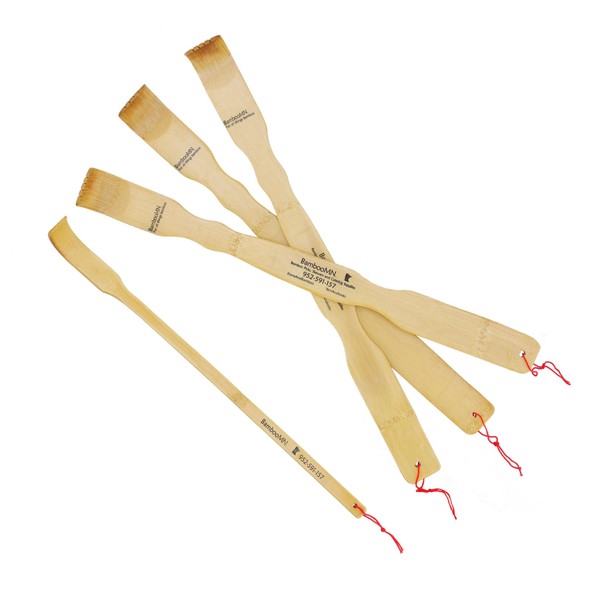BambooMN 3 Piece 17 Inch Traditional Bamboo Wood Back Scratchers