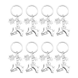 OATIPHO Ice Skate Keyring Roller Key Fob Ice Skate Key Ring Bulk Pack Snowflake Toy Ice Skate Charm Jewellery Silver Zinc Alloy, Silver x 2 pieces
