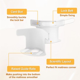 MLLNFUE Bed Sheet Holder-Lock Sheet Holder for Corners Keep Sheets Firm & Tight - Heavy Duty Bed Sheet Holder with Locks Strips for All Sheet/Mattress Sizes (WHITE-4PCS)