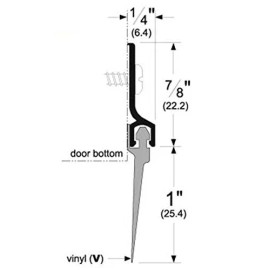 Pemko 307AV36 Aluminum Finish Aluminum and Vinyl Door Bottom Sweep for 36" Door