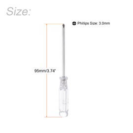 TOP-VIGOR 2pcs Mini Phillips Screwdriver 3mm Cross Head 95mm Length, Small Precision Screwdrivers with Non-Slip Handle for Electronics, Glasses, Watch, Computer and Small Appliance Repair