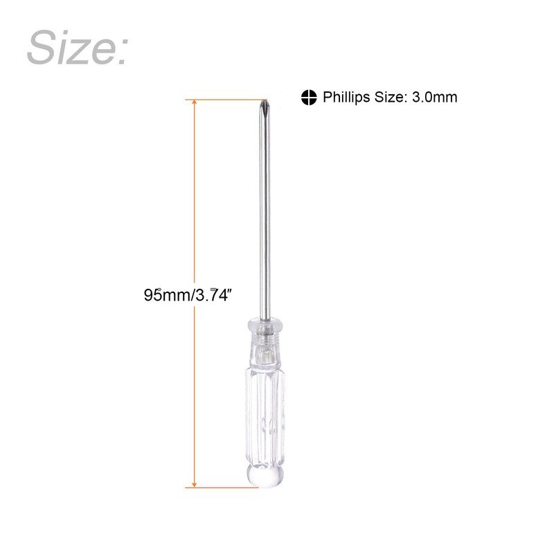 TOP-VIGOR 2pcs Mini Phillips Screwdriver 3mm Cross Head 95mm Length,