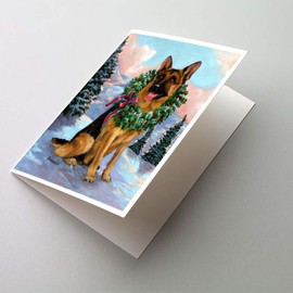 German Shepherd Christmas Honor Greeting Cards and Envelopes Pack of 8