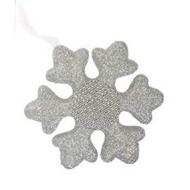 Sparkling Snowflake Decoration Large Hanging Silver Diamante Glitter Snowflake Tree or Hanging Decoration 19cm