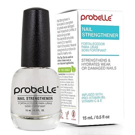 Probelle Fórmula fortalecedora de uñas, crecimiento y acondicionamiento de uñas, detiene fracturas, astillas, grietas y fortalece las uñas, transparente