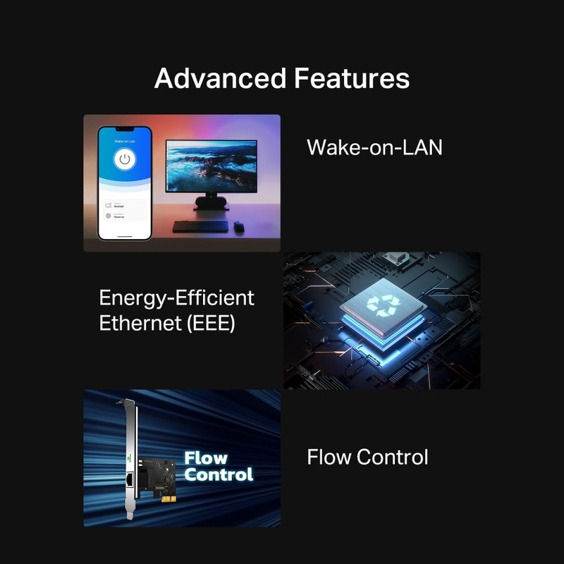 Mercusys MA210E Gigabit PCIe Netzwerkkarte für PC, Wake-on-LAN, Energieeffizientes Ethernet,