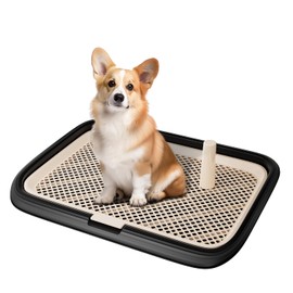 Dog Potty Tray, 23.6"x17.7" Indoor Pet Pee Pad Holder,Puppy Training Holder,Bathroom Dog Litter Box, Pet Toilet for Small and Medium Dogs,Housebreaking Supplies, Pet Products(Black)