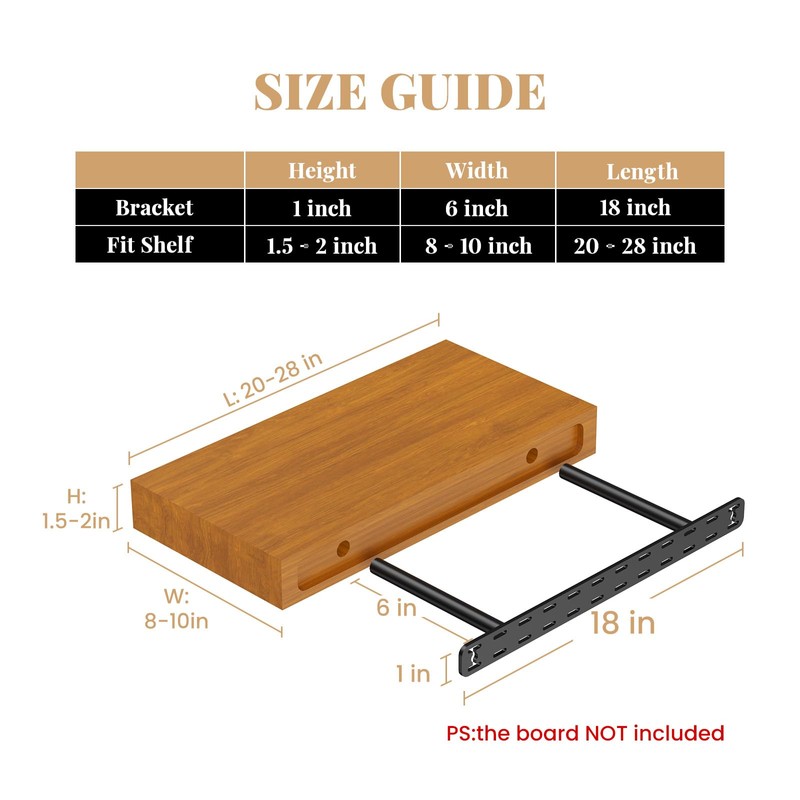 2pcs Floating Shelf Bracket Heavy Duty,Decorative Floating Shelf Hardware Hidden