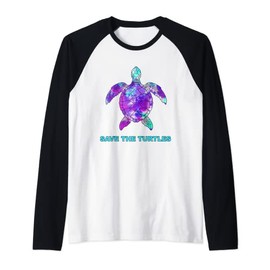 Save the Turtles Tie Dye Sea Turtle Environment Raglan Baseball Tee