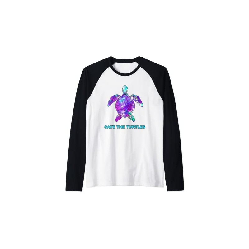 Save the Turtles Tie Dye Sea Turtle Environment Raglan Baseball