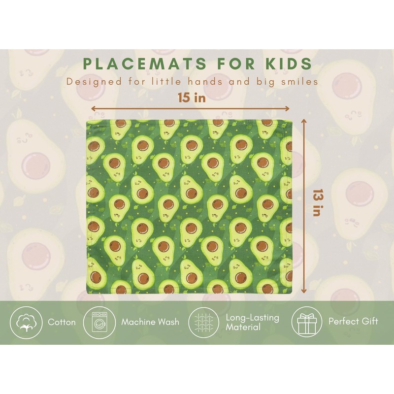 PurpleEssences Reusable Cloth Placemats | Reusable, Eco-Friendly | 15"x13", 2-ply,