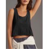 Tankaneo Womens Scoop Neck Cropped Tank Tops Summer Casual Cotton