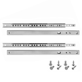 HELPMATE Groove Drawer Runners 27 mm Length 246 mm 2 Pairs Set of 4 Ball Extension Drawer Runners Rail System Drawer Guide Partial Extension Steel Galvanised Silver Includes Mounting Material