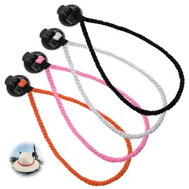 4 Pcs Cowboy Hat Holder for Car, Cowboy Hat Rack with Suction Cup, for Windshield/Dash of Car, SUV, Trucks, Home Door, Durable Lariat Rope Design(4 Colors)