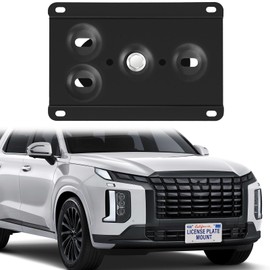 Front License Plate Mount Bracket with Anti-Theft Screws No-Drill Compatible with Hyundai Palisade,Santa Cruz,Santa Fe 4th gen TM,Tucson4th gen NX4,Tucson Plug-in Hybrid 4th gen NX4,Venue